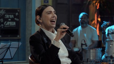 Adriana Calcanhotto no programa no Samba na Gamboa / Crédito: Divulgação / TV Brasil