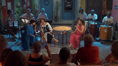 Mariana Baltar, Dorina e Teresa Cristina no Samba na Gamboa / Crédito: Divulgação / TV Brasil