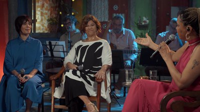 Mariana Baltar, Dorina e Teresa Cristina no Samba na Gamboa / Crédito: Divulgação / TV Brasil