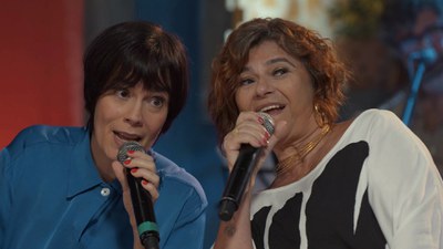 Mariana Baltar e Dorina no programa Samba na Gamboa / Crédito: Divulgação / TV Brasil