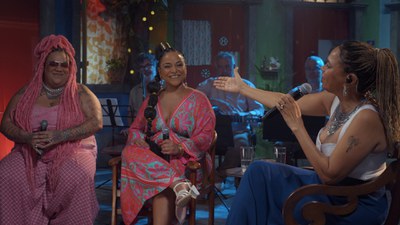 Marcelle Motta, Nina Rosa e Teresa Cristina celebram Beth Carvalho no Samba na Gamboa / Crédito: Divulgação / TV Brasil