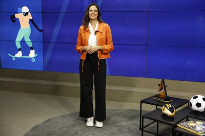 Marília Arrigoni é uma das apresentadoras da revista eletrônica Brasil Esporte / Crédito: Fernando Frazão / Agência Brasil