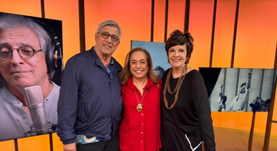 Ivan Lins, Cissa Guimarães e Leila Pinheiro no Sem Censura / Crédito: Rodrigo Peixoto / TV Brasil
