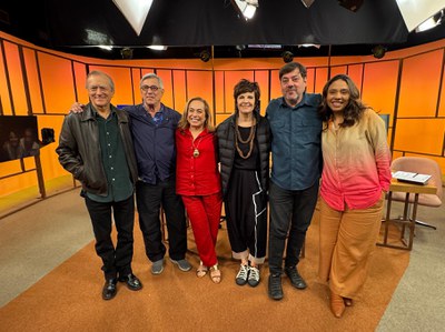 Marco Altberg, Ivan Lins, Cissa Guimarães, Leila Pinheiro, Hugo Sukman e Fabiane Pereira / Crédito: Rodrigo Peixoto / TV Brasil