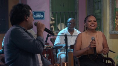 Pedro Miranda e Teresa Cristina no Samba na Gamboa / Crédito: Divulgação / TV Brasil