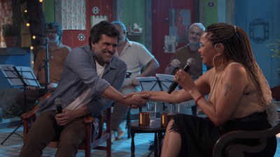 Pedro Miranda e Teresa Cristina no Samba na Gamboa / Crédito: Divulgação / TV Brasil