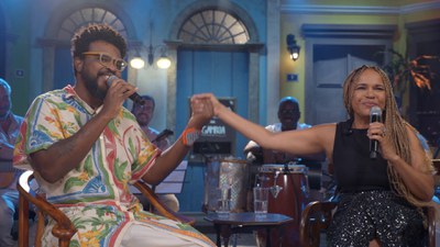 Nego Alvaro e Teresa Cristina no programa Samba na Gamboa / Crédito: Divulgação / TV Brasil Nego Alvaro e Teresa Cristina no programa Samba na Gamboa / Crédito: Divulgação / TV Brasil