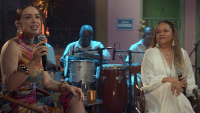 Roberta Sá e Teresa Cristina no programa Samba na Gamboa / Crédito: Divulgação / TV Brasil