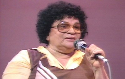 Cantora Aracy de Almeida na telinha da TV Educacativa do Rio de Janeiro / Crédito: Acervo / TVE-RJ
