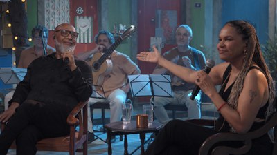 Mauro Diniz e Teresa Cristina no Samba na Gamboa sobre Monarco / Crédito: Divulgação / TV Brasil