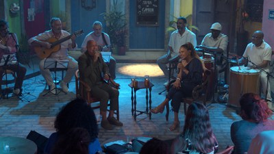 Sombrinha e Teresa Cristina no Samba na Gamboa / Crédito: Divulgação / TV Brasil