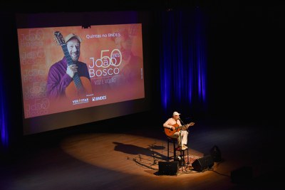 João Bosco no Cena Musical, da TV Brasil / Crédito: Rossana Fraga / BNDES