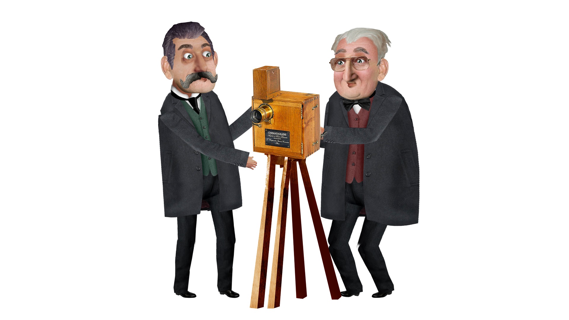 Animação reúne os irmãos Lumière e o ilusionista George Méliès, considerados pais da sétima arte
